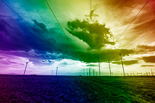 Creature Cloud Formation Above Powerlines (Rainbow Shade)