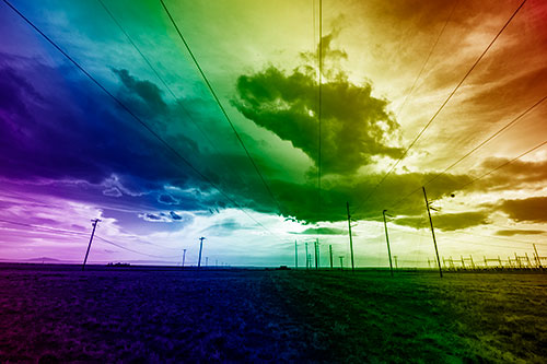 Creature Cloud Formation Above Powerlines (Rainbow Shade Photo)