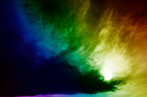 Dark Cloud Mass Holding Sun (Rainbow Shade Photo)