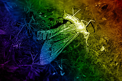 Dead Mayfly Rests Among Shallow Shore (Rainbow Shade)