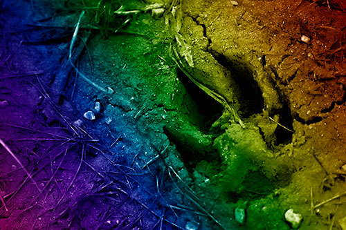 Deep Muddy Dog Footprint (Rainbow Shade Photo)