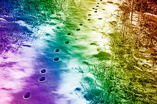Deep Snow Animal Footprint Markings (Rainbow Shade)