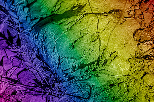 Demonic Leaf Mouthed Rock Face Snarling Among Dirt (Rainbow Shade)