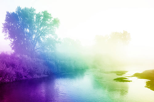 Dense Fog Blankets Distant River Bend (Rainbow Shade Photo)