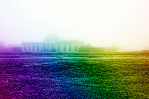 Dense Fog Consumes Distant Historic State Penitentiary (Rainbow Shade Photo)