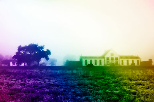Departing Fog Reveals State Penitentiary (Rainbow Shade Photo)