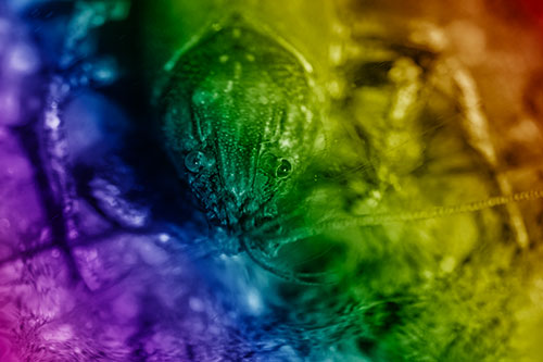 Direct Eye Contact With Water Submerged Crayfish (Rainbow Shade Photo)