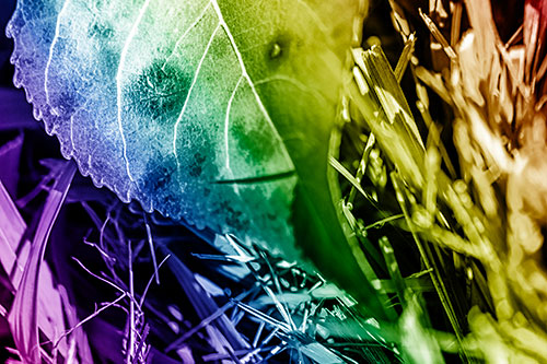 Eye Winking Shadow Smirking Leaf Face (Rainbow Shade)