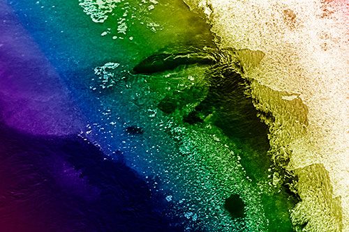 Floating River Ice Face Formation (Rainbow Shade Photo)