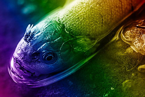 Fly Feasts Among Freshwater Whitefish Eyeball (Rainbow Shade Photo)