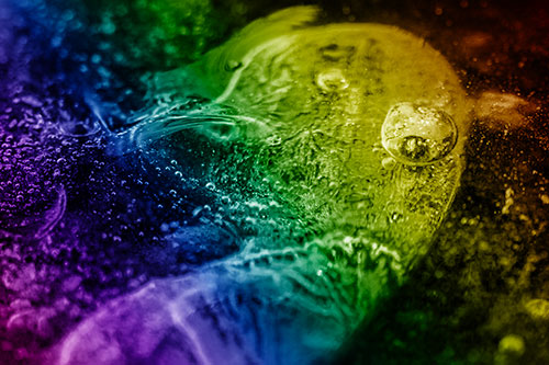Frozen Distorted Bubble Eyed Ice Face (Rainbow Shade Photo)