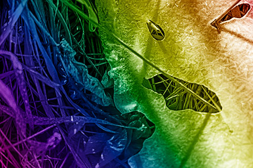 Frozen Protruding Grass Bladed Ice Face (Rainbow Shade)