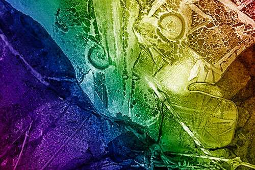 Frozen Spiral Eyed Stick Nosed Ice Face Along Shore (Rainbow Shade)