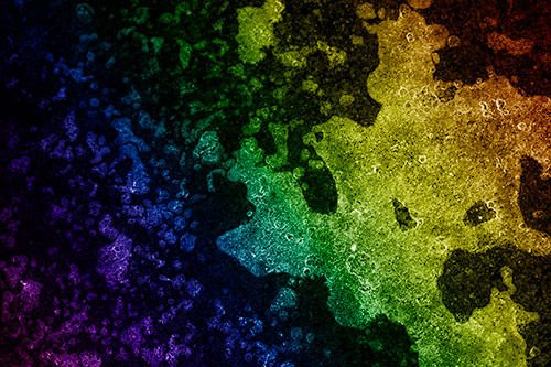 Furious Screaming Ice Face Melting Among Pavement (Rainbow Shade)