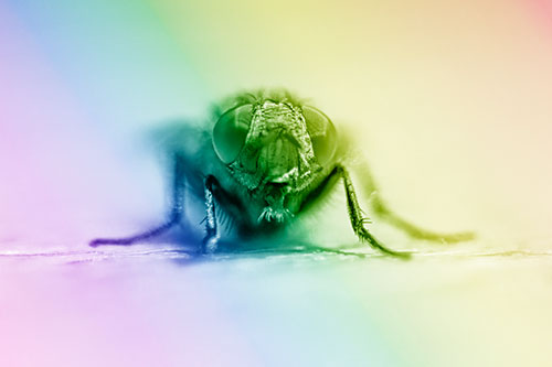 Glistening Cluster Fly Sticking Tongue Out (Rainbow Shade)