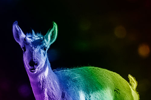 Grass Chewing Pronghorn Watches Ahead (Rainbow Shade Photo)