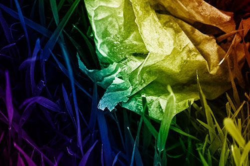 Grease Stained Demon Faced Taco Bell Wrapper (Rainbow Shade)