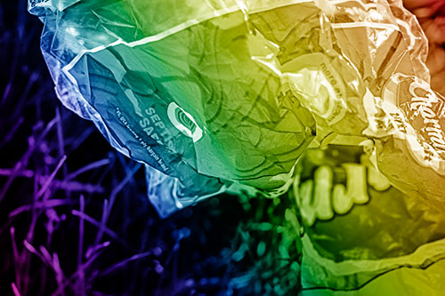 Growling Plastic Charmin Bag Among Grass (Rainbow Shade)