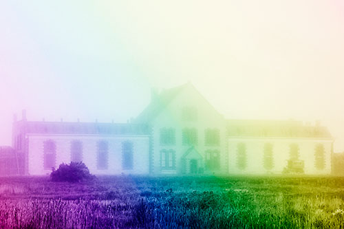 Heavy Fog Consumes State Penitentiary (Rainbow Shade Photo)