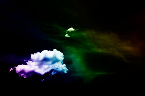 Isolated Creature Head Cloud Appears Within Darkness (Rainbow Shade Photo)