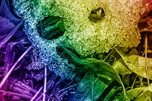 Joyful Tongue Twisting Leafy Eyed Glistening Ice Face (Rainbow Shade)