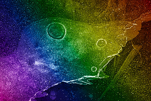 Large Headed Bubble Eyed Ice Face Frozen Among River (Rainbow Shade)