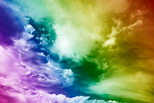 Ocean Sea Swirling Clouds (Rainbow Shade Photo)