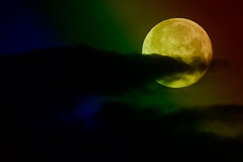 Pac Man Moon Swallows Clouds (Rainbow Shade Photo)
