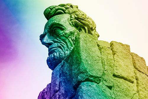 Presidential Statue Side View Headshot (Rainbow Shade Photo)
