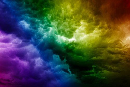 Raging Thunderstorm Clouds Brewing Among Sky (Rainbow Shade)