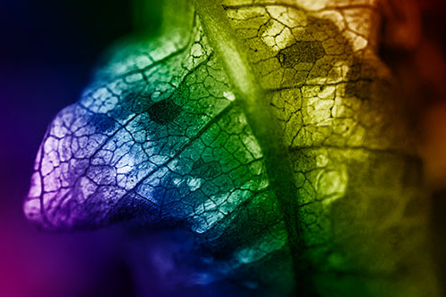 Rotting Veined Leaf Stem Face (Rainbow Shade Photo)