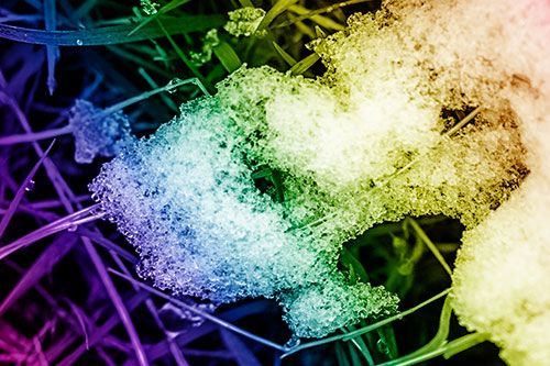 Sad Melting Grass Tangled Snow Face (Rainbow Shade)