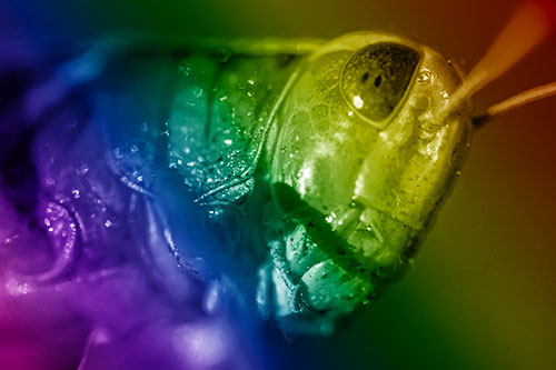 Shadow Casts Smile Across Grasshoppers Face (Rainbow Shade Photo)