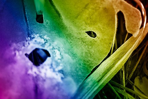 Shocked Peeling Grass Eyed Ice Face (Rainbow Shade Photo)