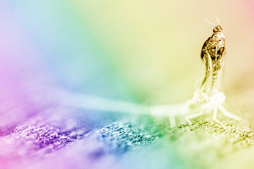 Skin Shedding Mayfly Rises Upwards (Rainbow Shade)