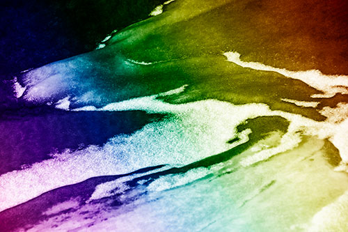 Sleeping Polar Bear Ice Formation (Rainbow Shade Photo)