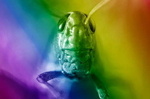 Smiling Grasshopper Enjoying Sunshine (Rainbow Shade)
