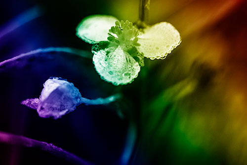 Soaking Wet Frogbit Flower Dew (Rainbow Shade Photo)