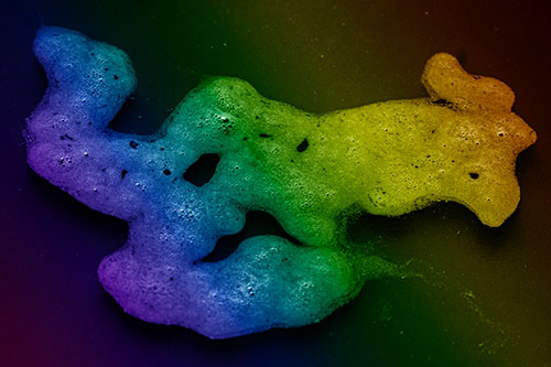 Sorrow Morphing Bubble Face Floating Above Soil (Rainbow Shade)