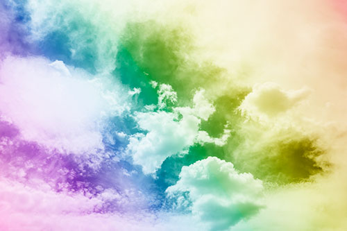 Spiraling Black Hole Swallows Pale Pastel Clouds (Rainbow Shade Photo)