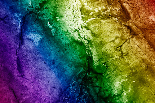 Stained Blood Splatter Rock Surface (Rainbow Shade Photo)