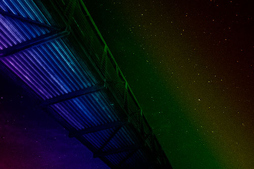 Stars Shining Above Walkway Bridge (Rainbow Shade Photo)