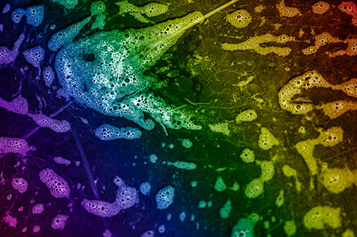 Stick Impales River Bubble Face Through Eye (Rainbow Shade Photo)