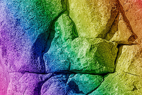 Stone Sphinx Within Rock Formation (Rainbow Shade Photo)