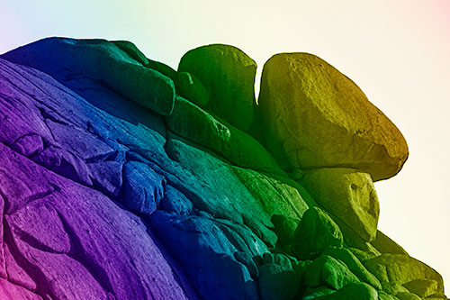 Sunlight Casting Shadows On Mountain Of Rocks (Rainbow Shade)