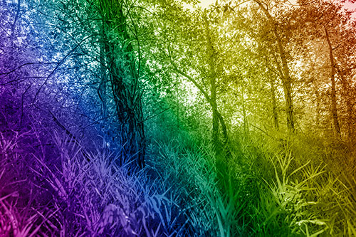 Sunrise Casts Forest Tree Shadows (Rainbow Shade)