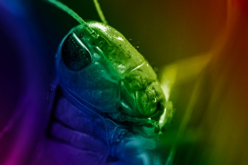 Sweaty Grasshopper Seeking Shade (Rainbow Shade Photo)