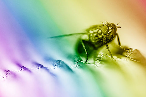 Tachinid Fly Poses Among Grooved Wood (Rainbow Shade)