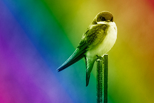 Tree Swallow Keeping Watch (Rainbow Shade Photo)