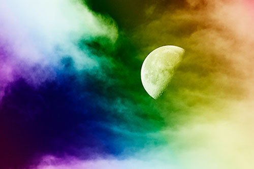 Upside Down Creature Cloud Moon Gazing (Rainbow Shade Photo)